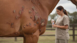 découvrez la dermatophilose chez le cheval, ses symptômes caractéristiques et les traitements efficaces pour protéger la santé de votre équidé.
